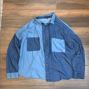 Color-block Jean Shirt with detailed back